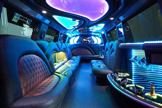 20-passenger Greensboro party bus interior