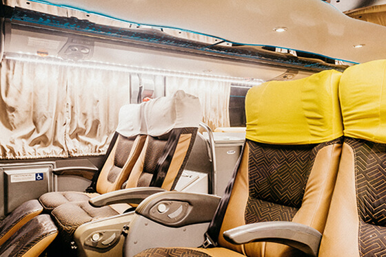 Transportations service leather seating